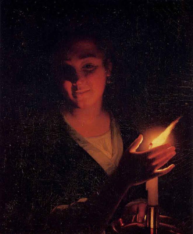 Godfried Schalcken Young Girl with a Candle oil painting image